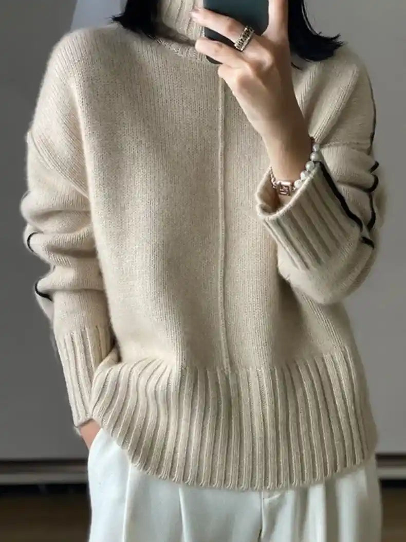 Cashmere Wool Blended Turtleneck Sweater
