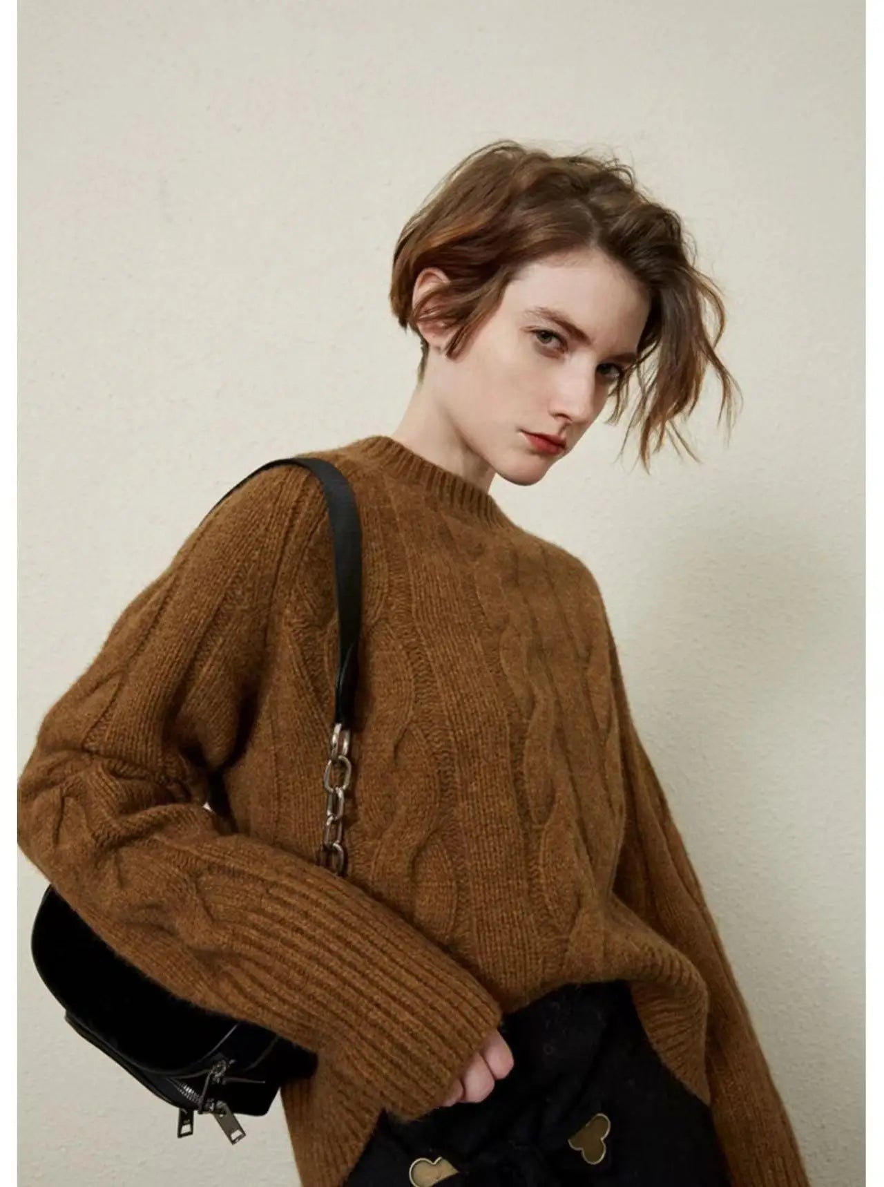 Crew Neck Thick Cashmere Sweater