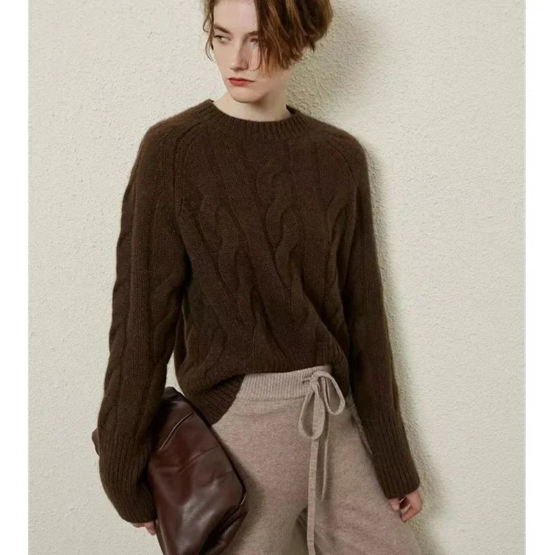 Crew Neck Thick Cashmere Sweater