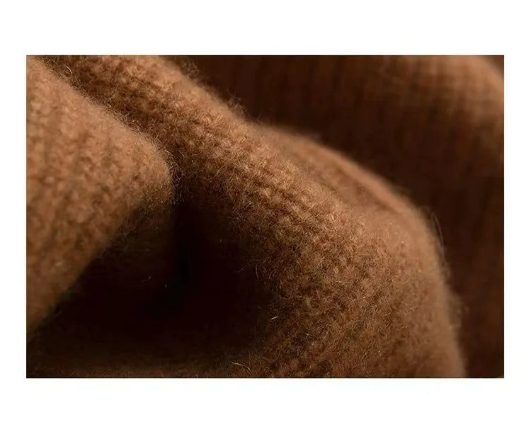 Gentle Herd Lapel Zipper Cashmere Pullover