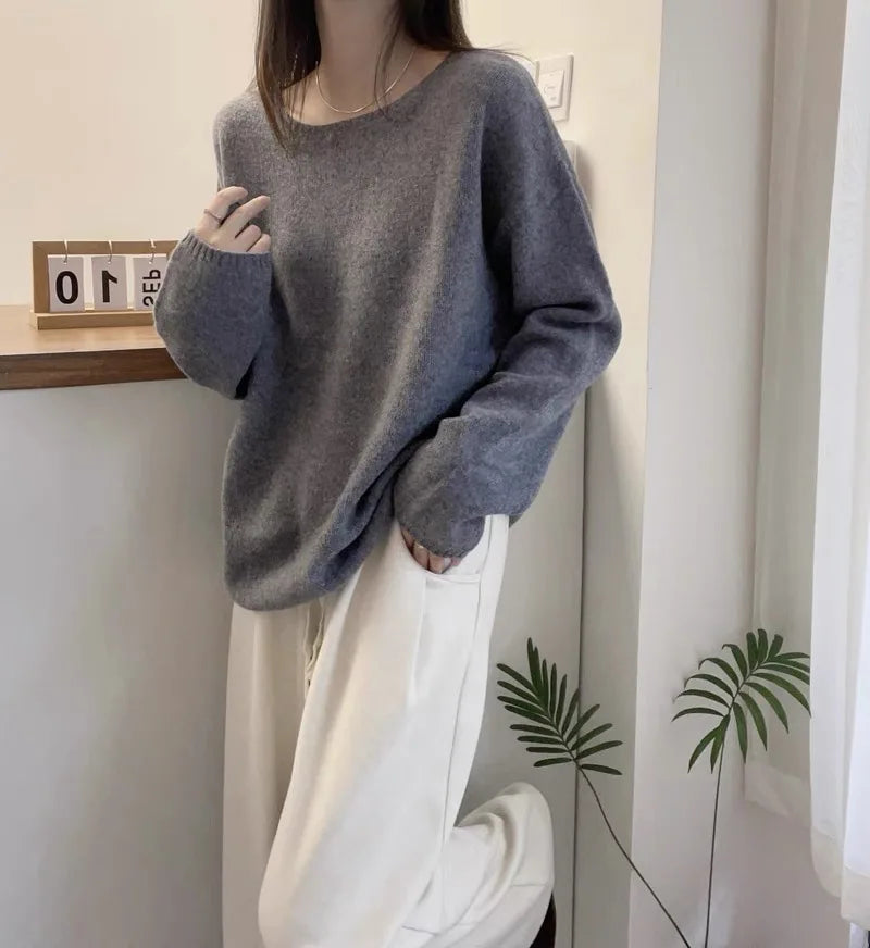 Oversized Cashmere Boatneck Sweater Gentle Herd