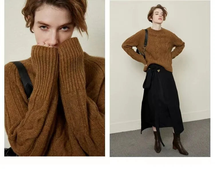 Crew Neck Thick Cashmere Sweater