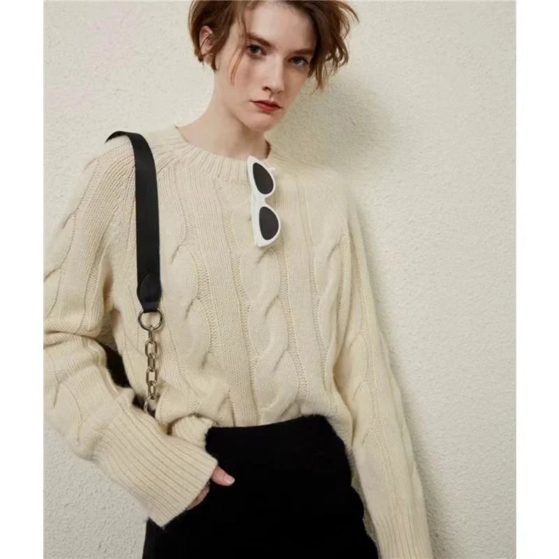 Crew Neck Thick Cashmere Sweater