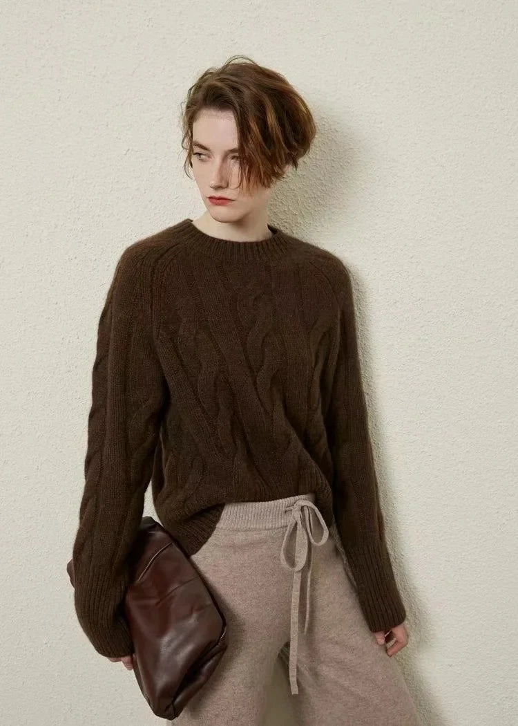 Crew Neck Thick Cashmere Sweater