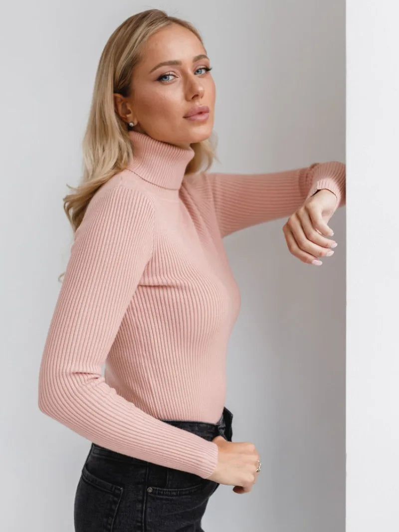Knitted Basic Turtleneck Sweaters