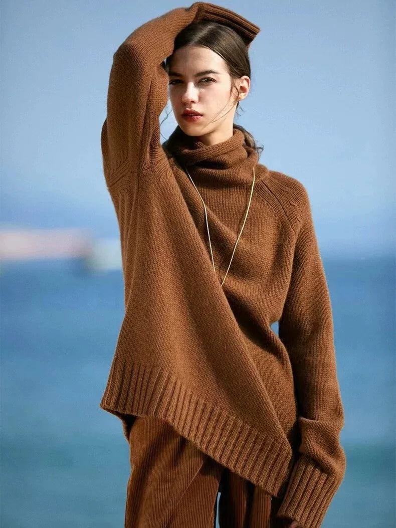 100% Pure Wool high Collar Sweater