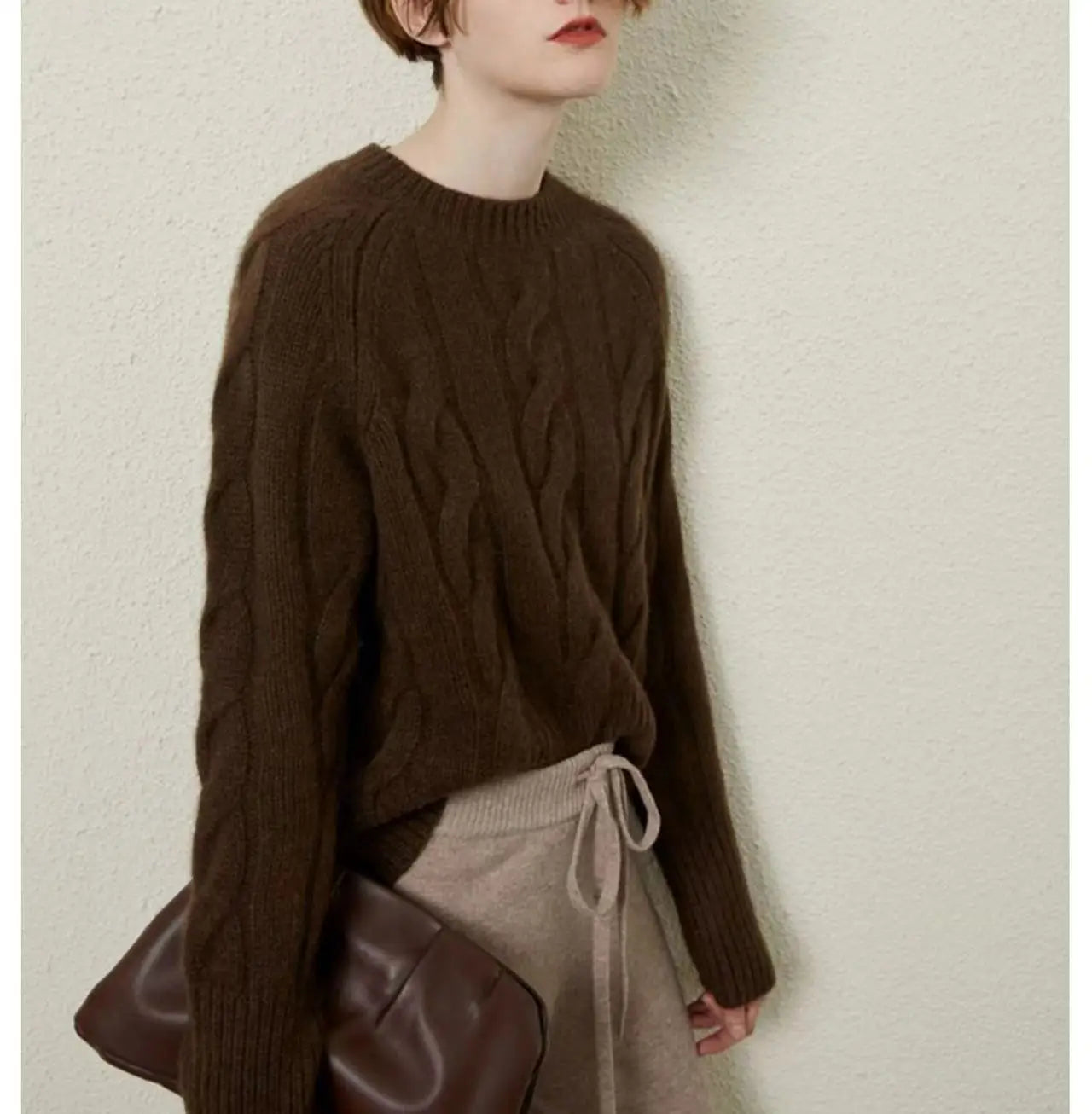 Crew Neck Thick Cashmere Sweater