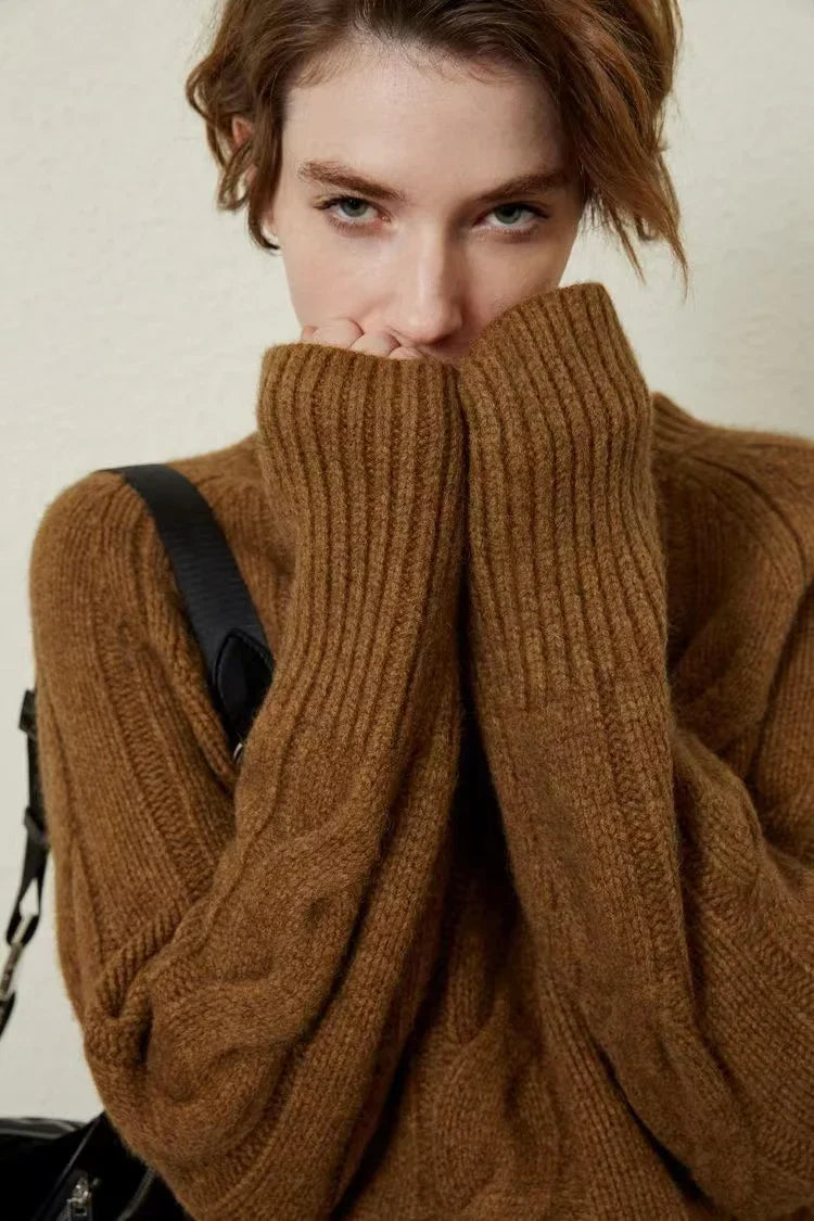 Crew Neck Thick Cashmere Sweater