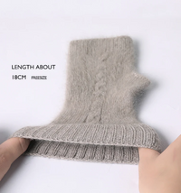 Fingerless Wool-Blended Gloves