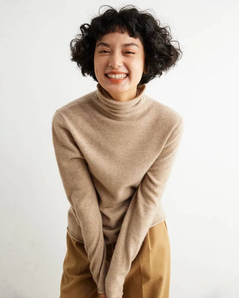 Cashmere Pile Collar Jumper