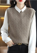 Crewneck Wool Knitted Vest