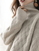 Slouchy Turtleneck Wool Sweater
