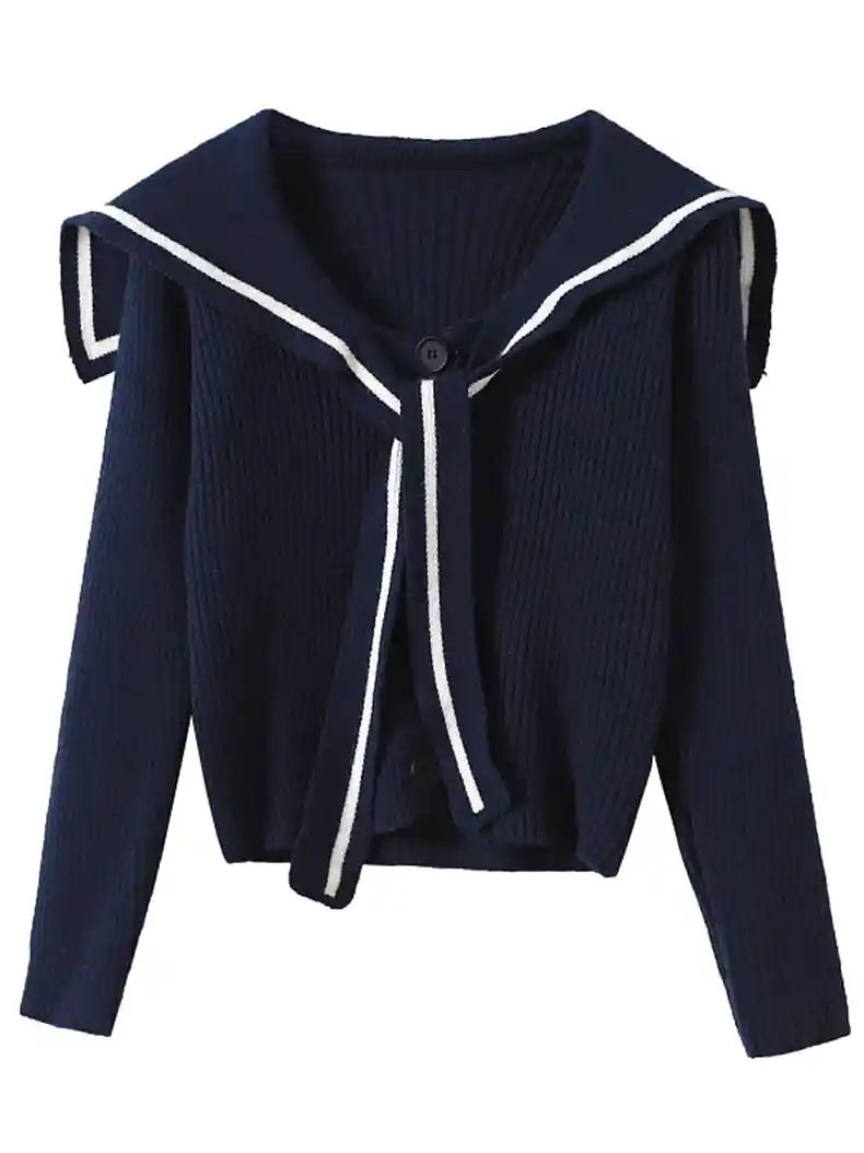 Sailor Collar Vintage Cardigan Sweater