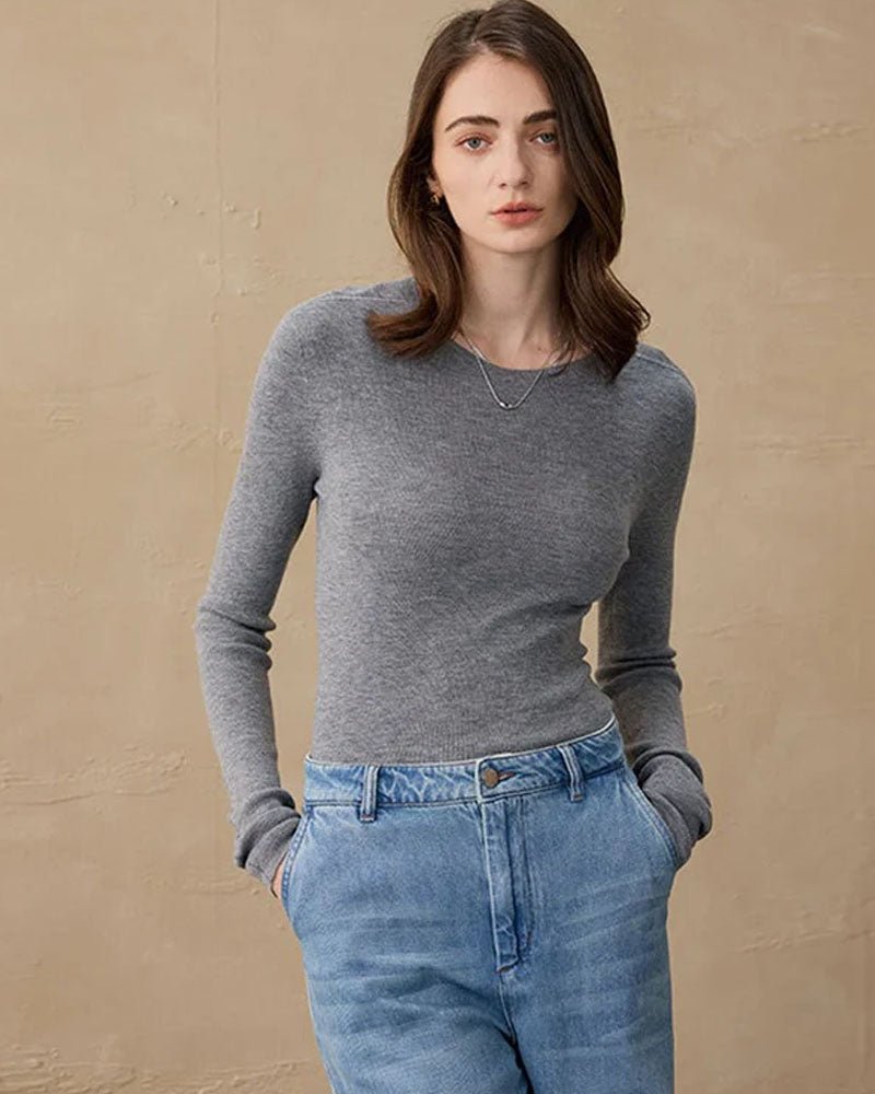 Cashmere & Wool Crew Neck Pullover