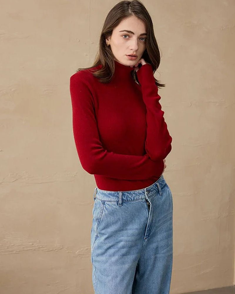 Cashmere & Wool Turtleneck Pullover
