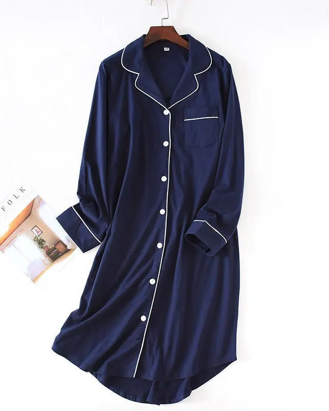 Long Sleeve Cotton Sleepshirt