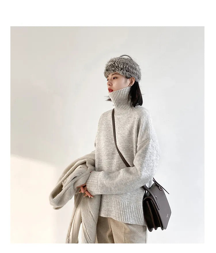 Loose Turtleneck Pullover Sweaters