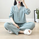 Long Sleeve Shirt & Trouser Cotton Pajamas Suit