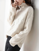 Slouchy Turtleneck Wool Sweater