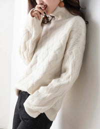 Slouchy Turtleneck Wool Sweater