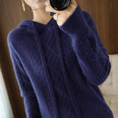 Drawstring Cashmere Wool Blended Hoodie