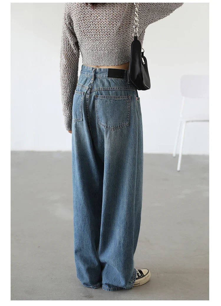 High Waist Wide Leg Denim Pants