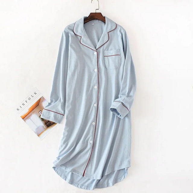 Long Sleeve Cotton Sleepshirt
