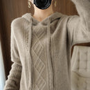 Drawstring Cashmere Wool Blended Hoodie