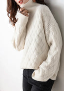 Slouchy Turtleneck Wool Sweater