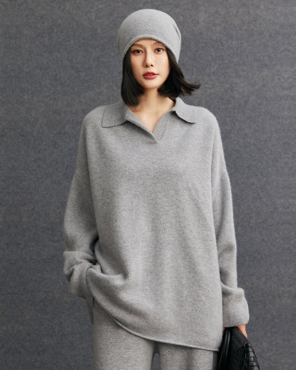 Mid-Length Plus-Size Cashmere Knit Sweater