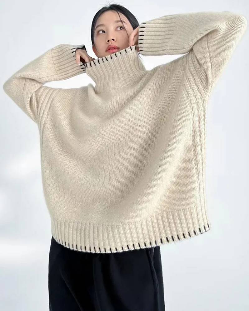 Oversized 100% Wool Turtleneck Sweater
