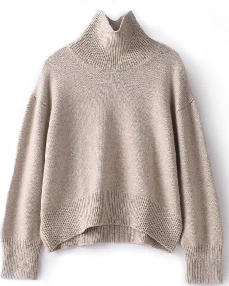 Pure Cashmere Turtleneck Pullover Sweater