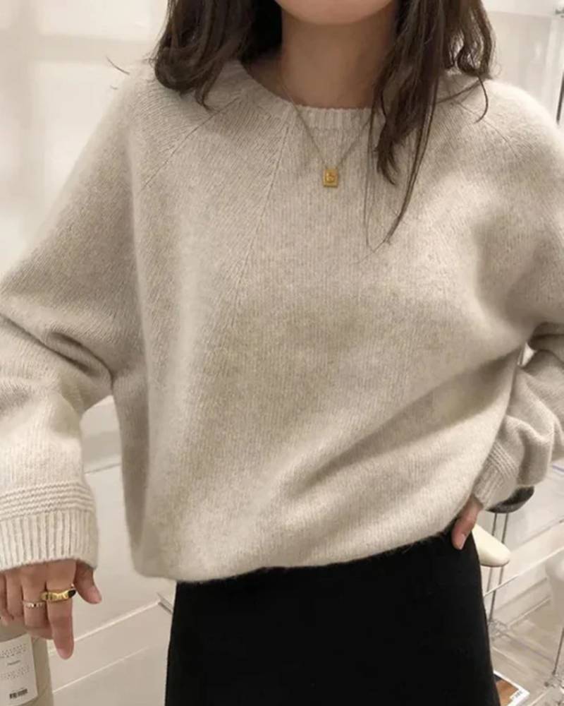 Round-Neck Pullover Sweater