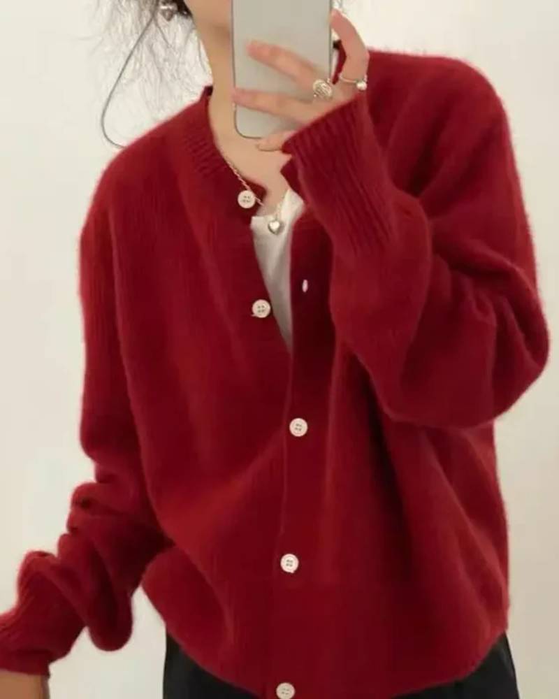 Round Neck Short Cardigan