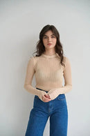 Slim See-Through Pullover Top
