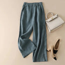 Cotton-Linen Blended Wide Leg Trousers