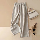 Cotton-Linen Blended Wide Leg Trousers