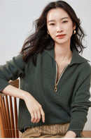 Pure Cashmere Half-zip Collar Jumper