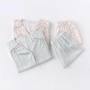 Long-sleeved Shirt & Pants Satin Pajamas Set
