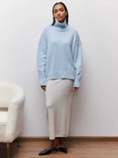 Oversized Solid Turtleneck Sweater
