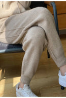 High Waist Drawstring Wool Knitted Pants