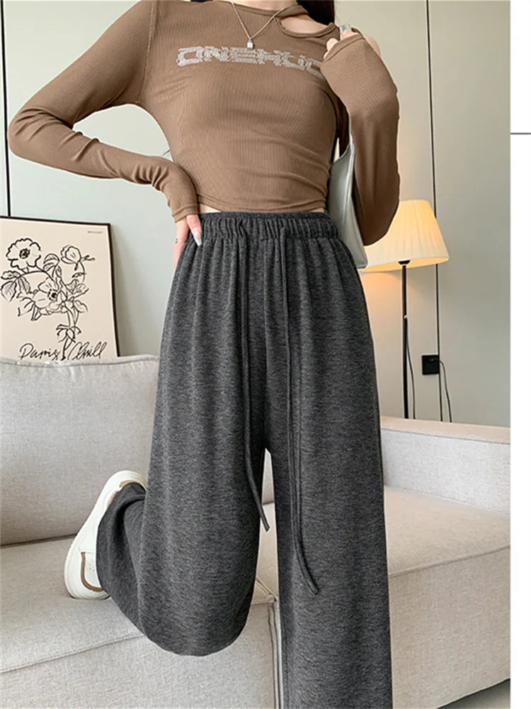 High Waisted Wide Leg Sweatpants