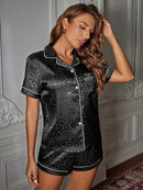 Satin Shorts Pajamas Two Piece Set