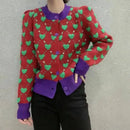 Ugly Sweater Heart Detail Knitted Short Cardigan