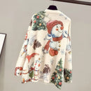Christmas Snowman Pullover Knitted  Sweater