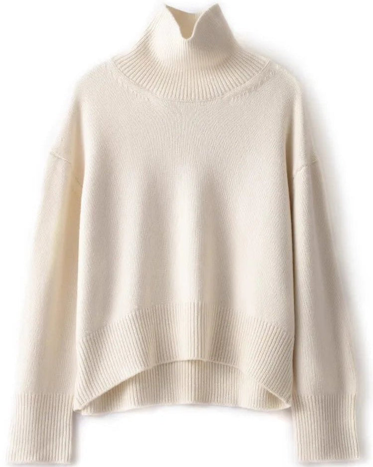 Pure Cashmere Turtleneck Pullover Sweater