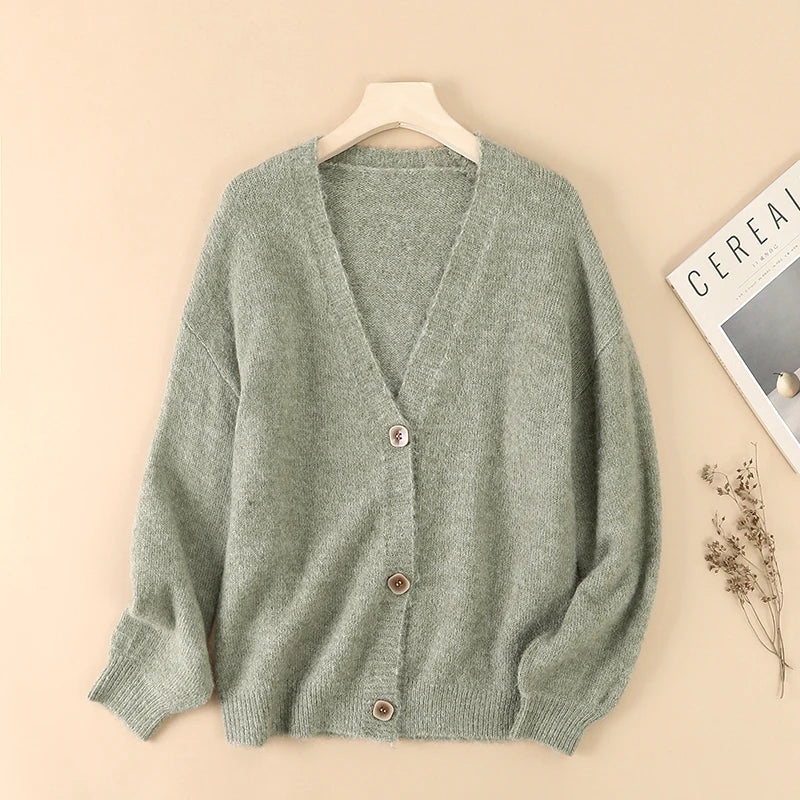 Wool Blend Soft Knitted Short Cardigan