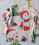 Christmas Snowman Pullover Knitted  Sweater