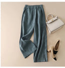 Cotton-Linen Blended Wide Leg Trousers