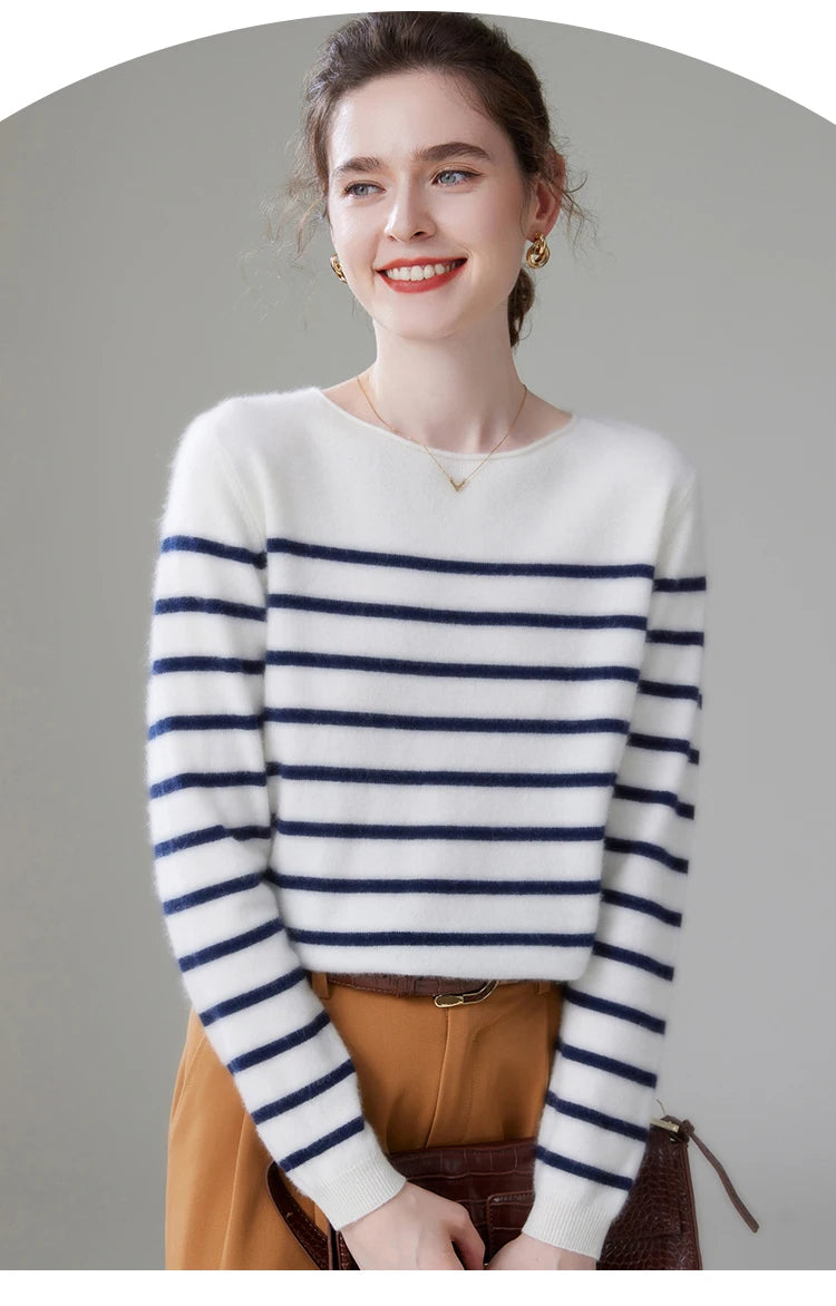 Classic Stripped Cashmere Sweater